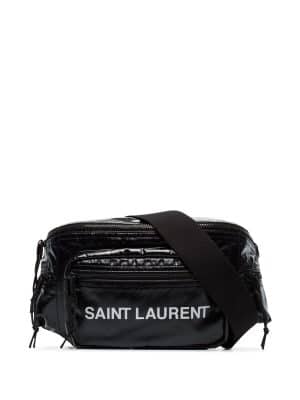 Saint Laurent logo printed padded belt bag