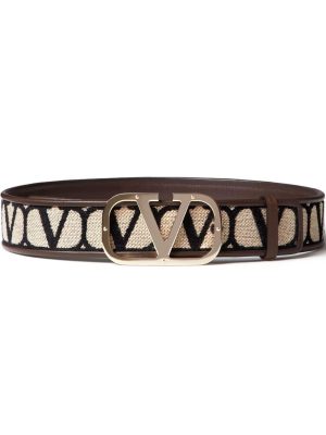 Valentino Garavani Toile Iconographe leather belt