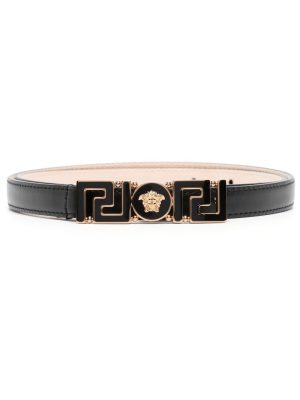 Versace Greca plaque leather belt