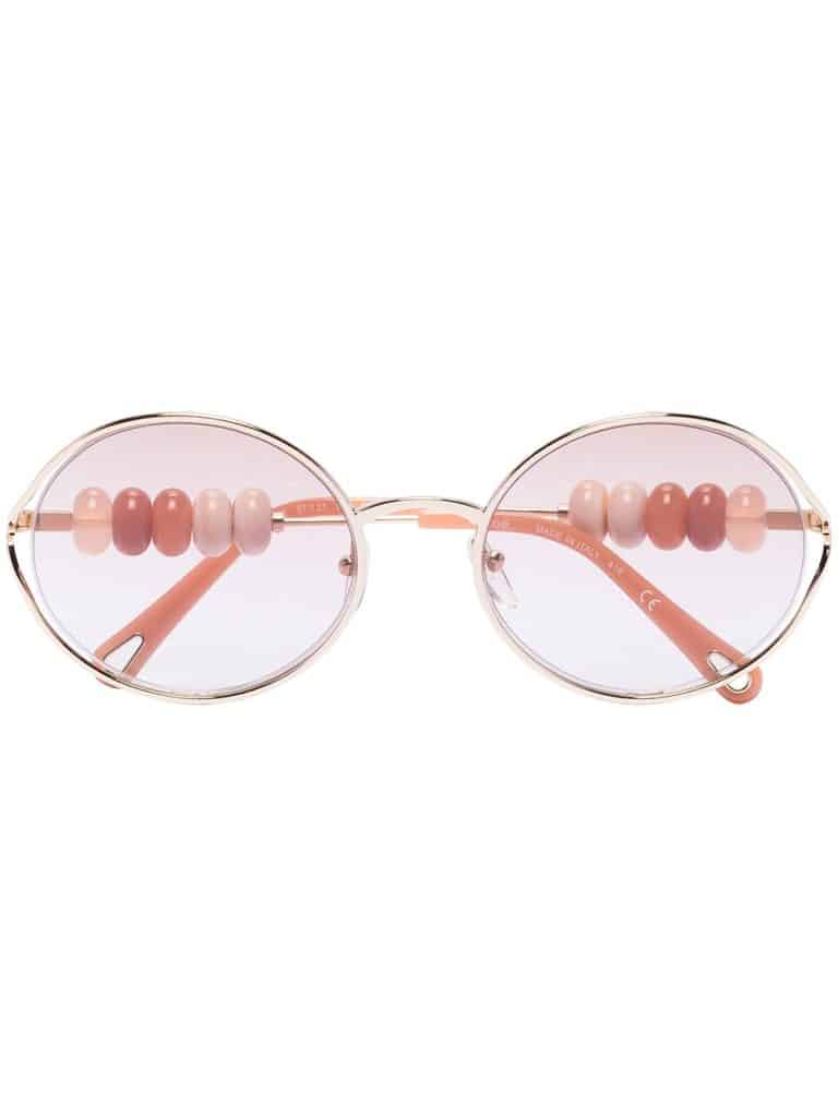 Chloé Eyewear beaded oval-frame sunglasses