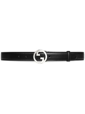 Gucci monogram plaque leather belt