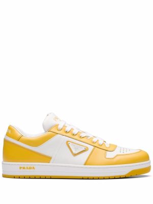 Prada triangle logo-patch low-top sneakers