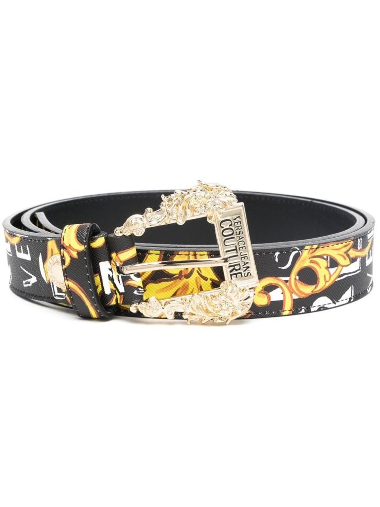 Versace Jeans Couture logo-print leather belt
