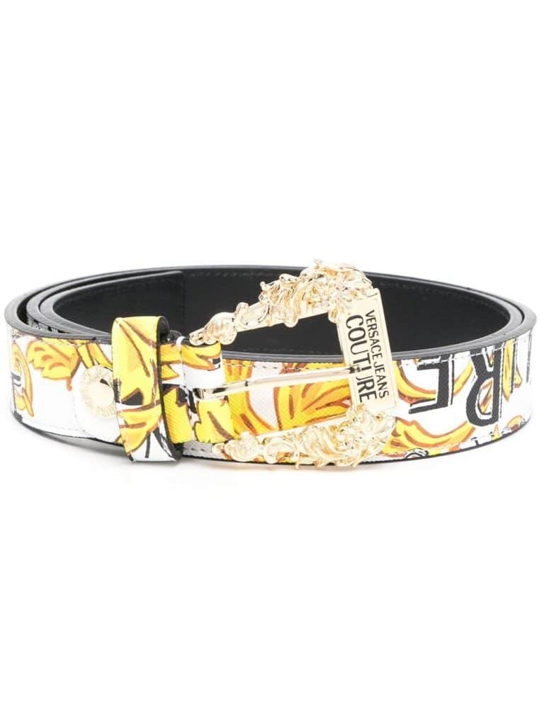 Versace Jeans Couture logo-print leather belt