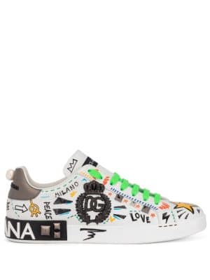 Dolce & Gabbana graffiti-print low-top sneakers