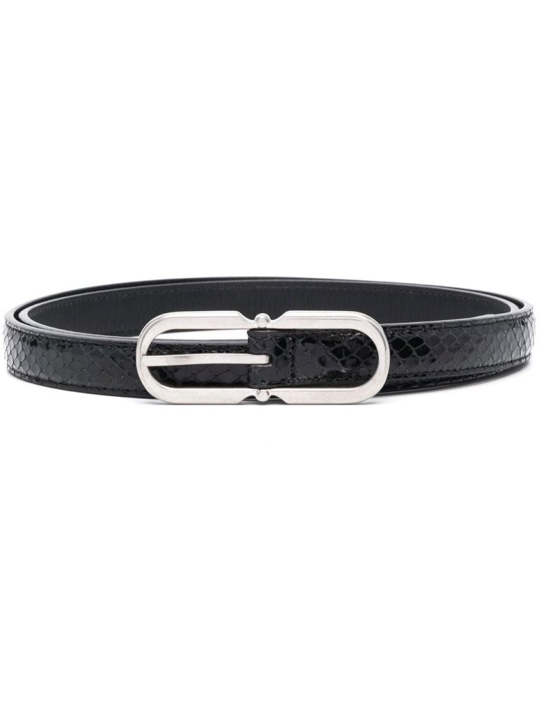 Saint Laurent oval-buckle leather belt