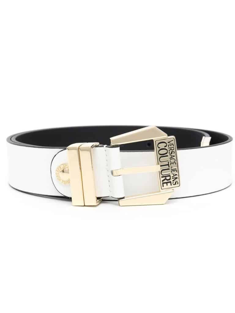 Versace Jeans Couture engraved-logo leather belt