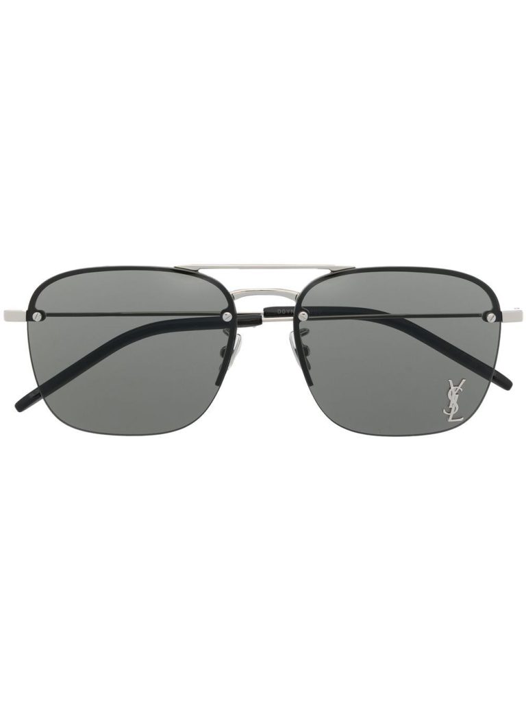 Saint Laurent Eyewear logo-plaque pilot sunglasses