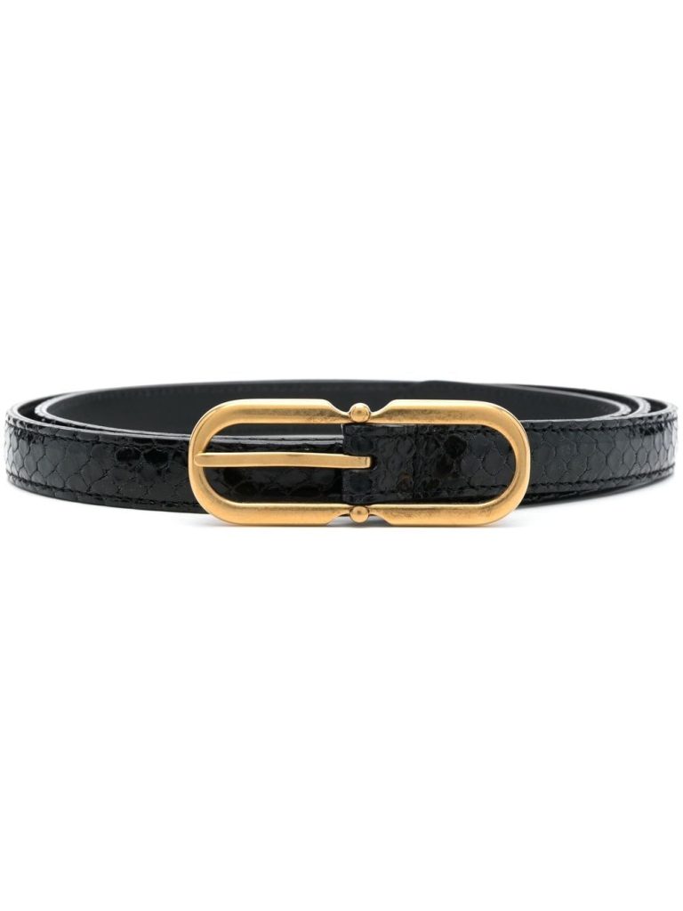 Saint Laurent horseshoe-buckle leather belt