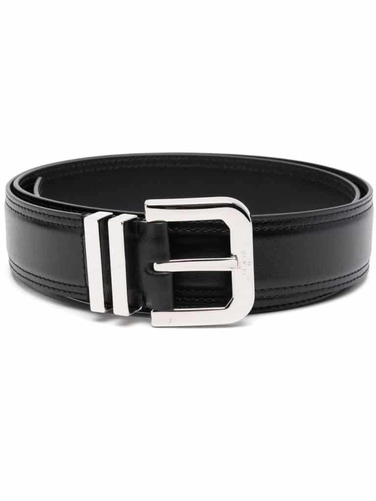 Valentino Garavani engraved-buckle leather belt