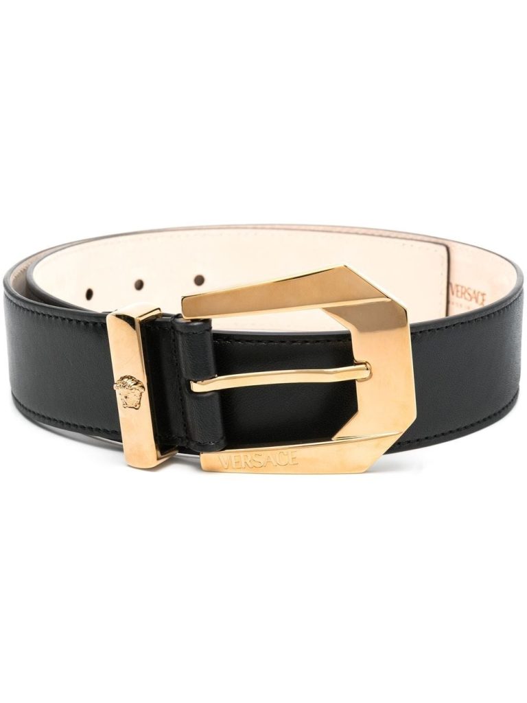 Versace embossed-logo gold-tone belt