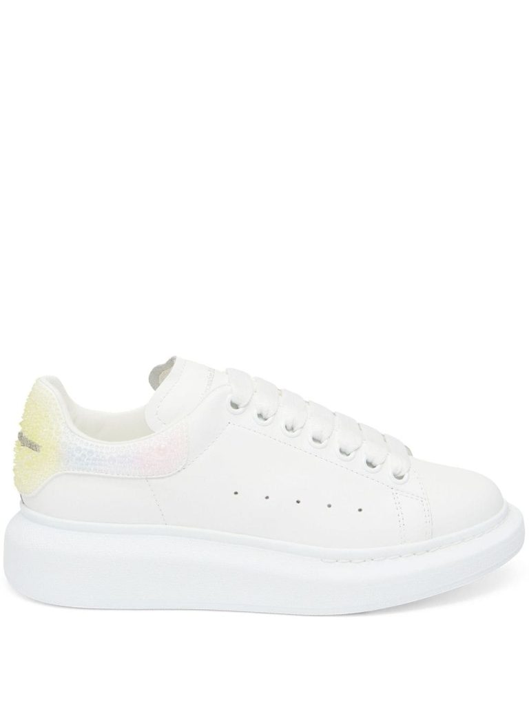 Alexander McQueen crystal-embellished leather sneakers