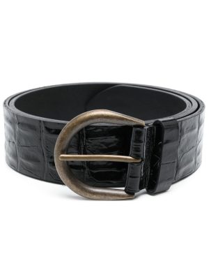 Saint Laurent crocodile-effect leather belt
