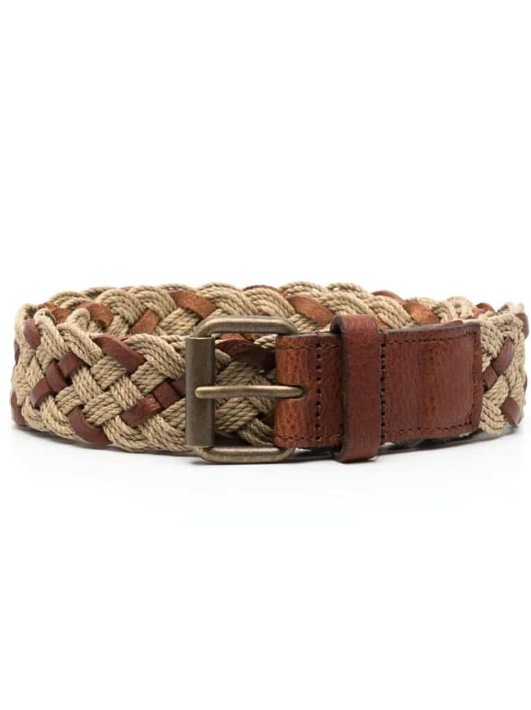 Saint Laurent woven-braided leather belt