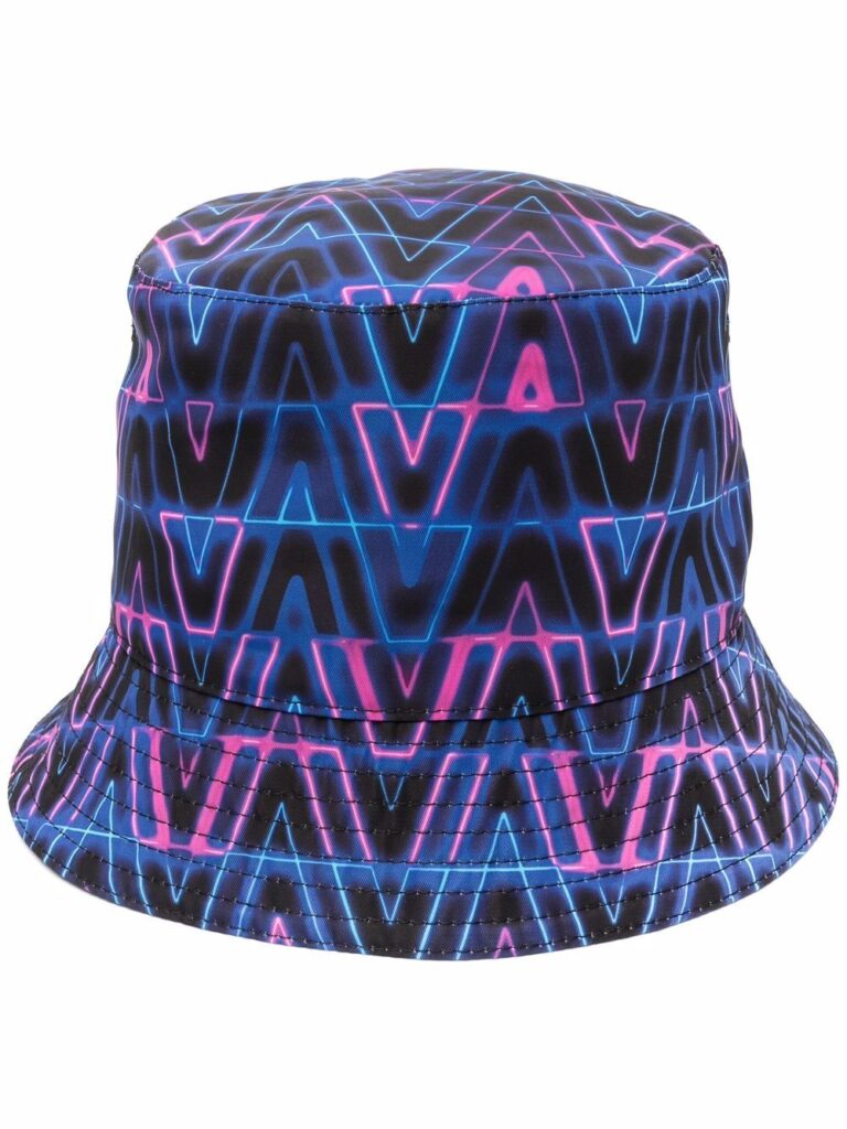 Valentino Garavani reversible V Neon Optical bucket hat