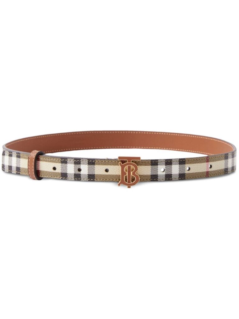 Burberry TB monogram-plaque checked belt