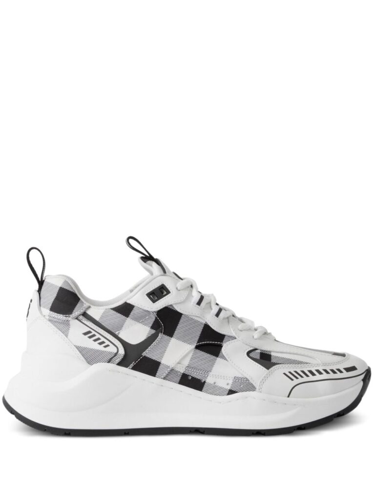 Burberry check-pattern leather sneakers