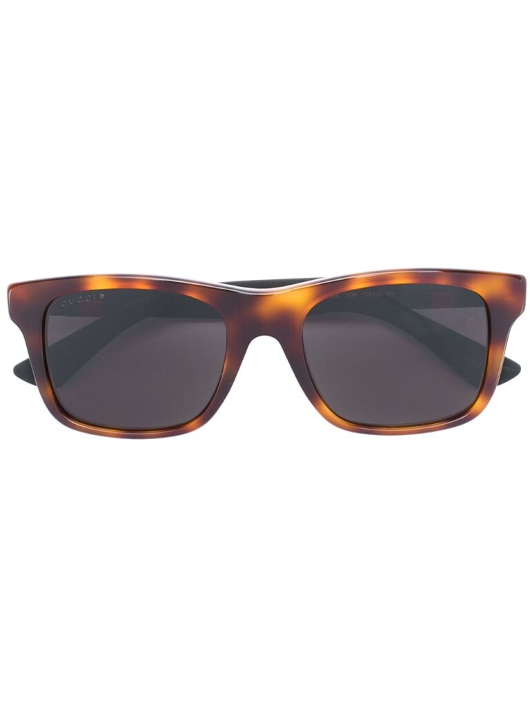 Gucci Eyewear Web trim rectangular sunglasses