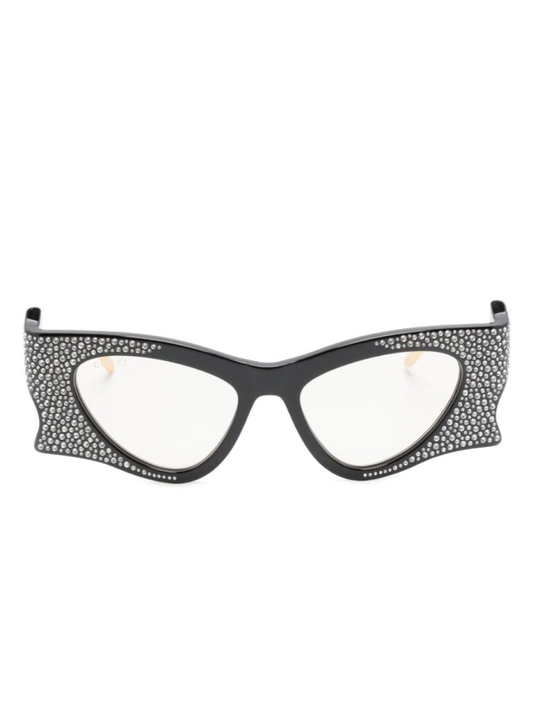 Gucci Eyewear crystal-embellished irregular-shape sunglasses