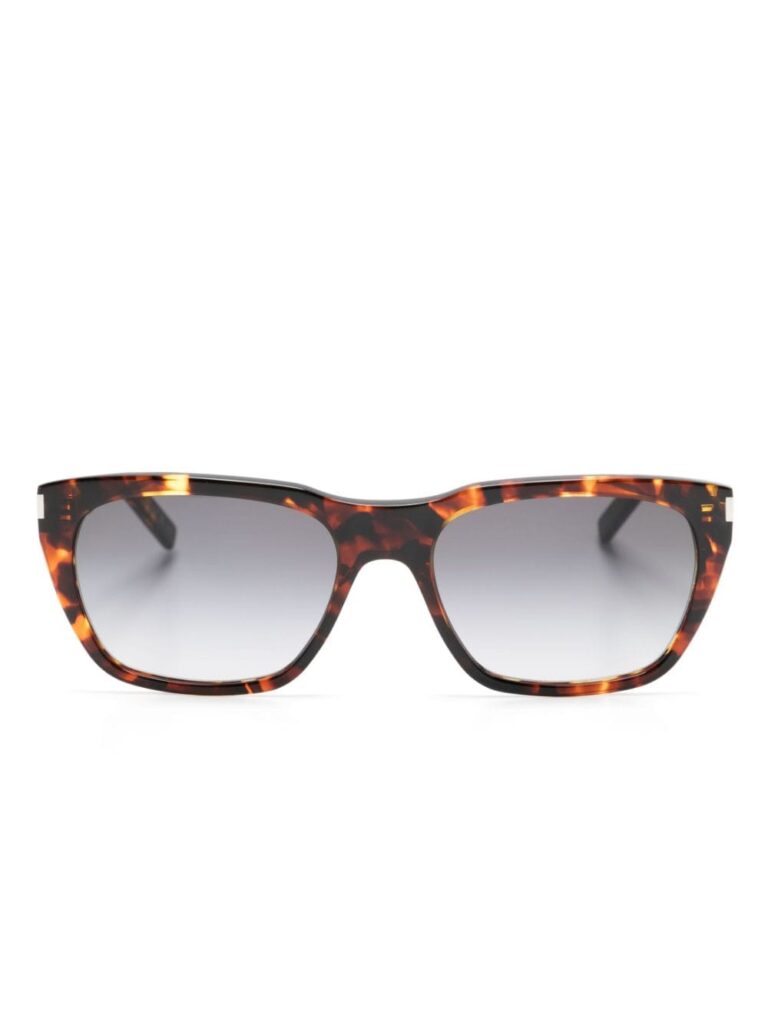 Saint Laurent Eyewear rectangle-frame tortoiseshell-effect sunglasses
