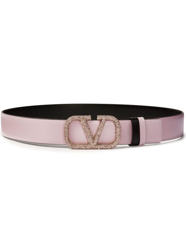 Valentino Garavani VLogo crystal-embellished reversible belt