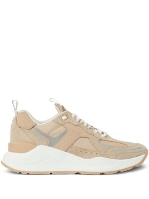 Burberry Leather, Suede and Cotton Sneakers