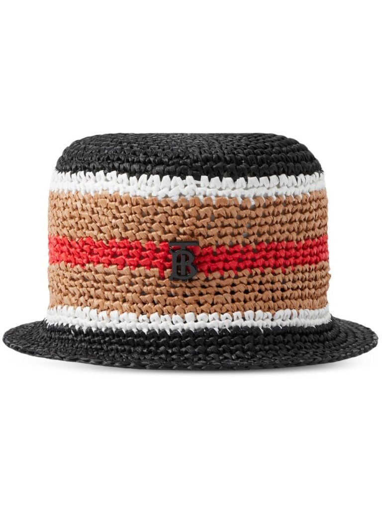 Burberry striped raffia bucket hat