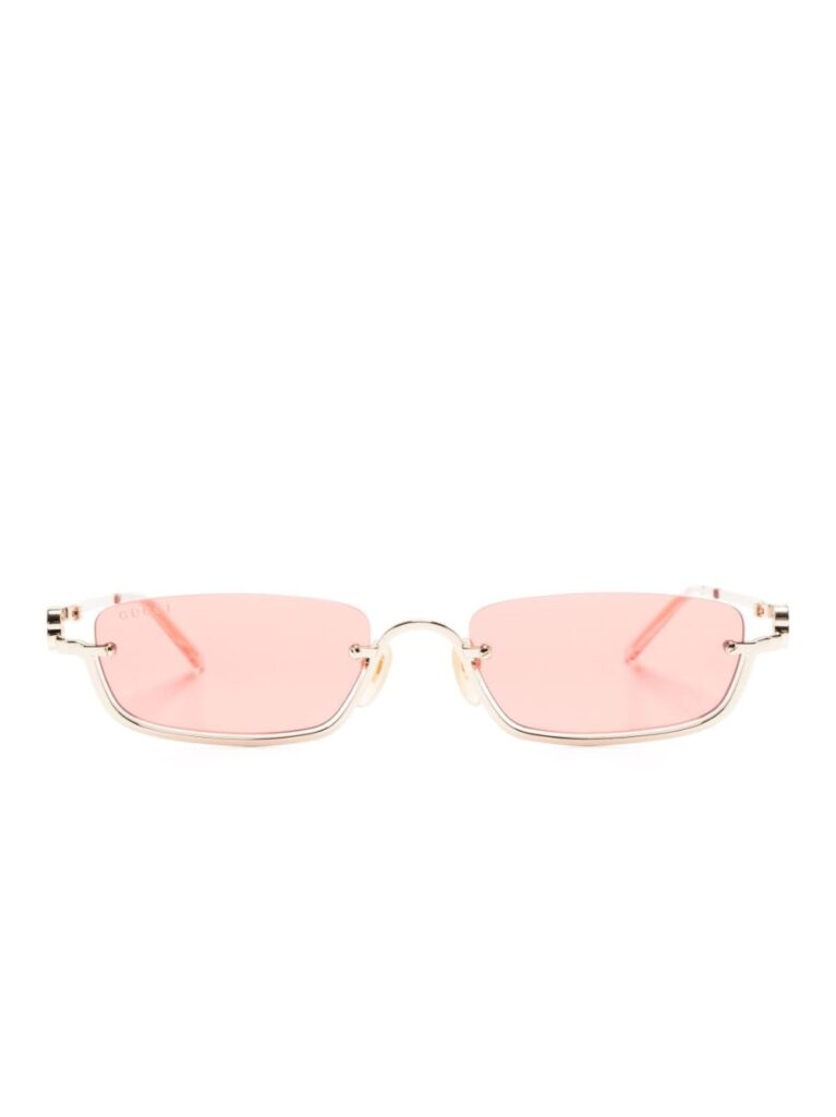 Gucci Eyewear metallic rectangular-frame sunglasses