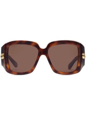 Gucci Eyewear tortoiseshell-effect logo-plaque sunglasses