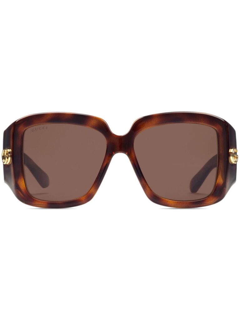 Gucci Eyewear tortoiseshell-effect logo-plaque sunglasses