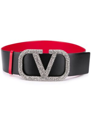 Valentino Garavani VLOGO crystal-embellished belt