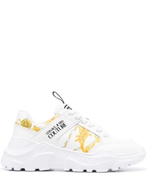 Versace Jeans Couture chain-link print leather low-top sneakers