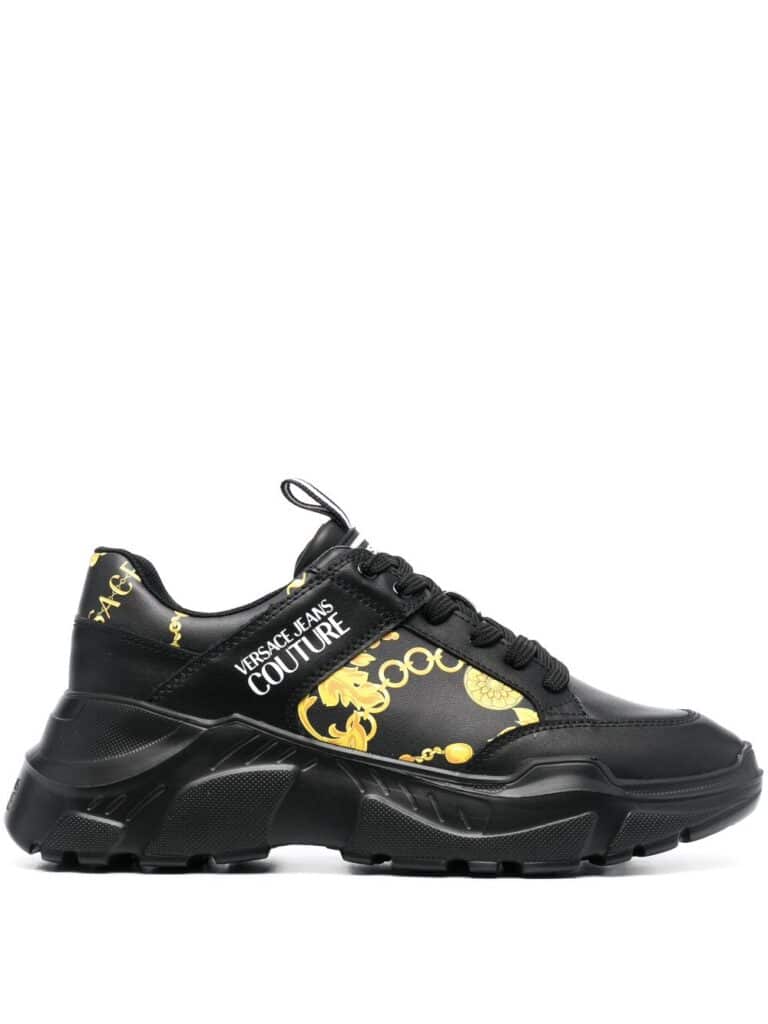 Versace Jeans Couture chain-link print leather low-top sneakers