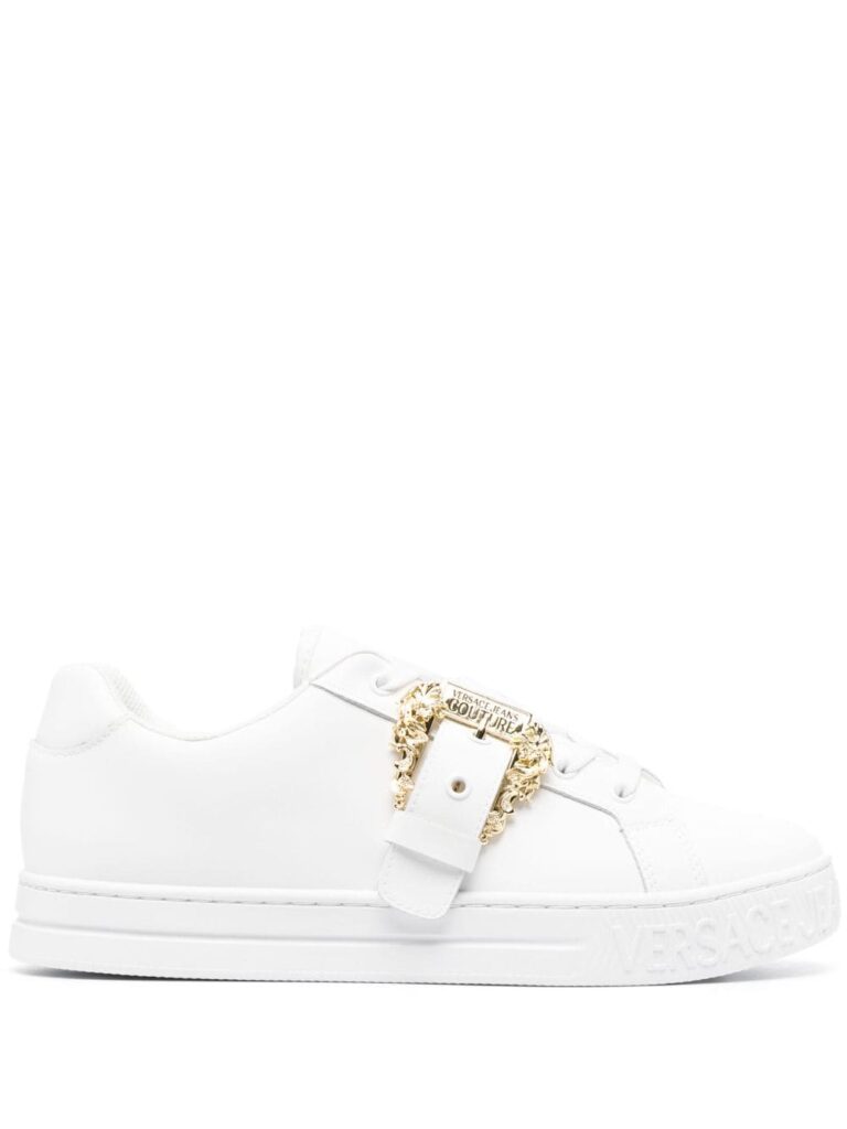 Versace Jeans Couture logo-buckle leather sneakers