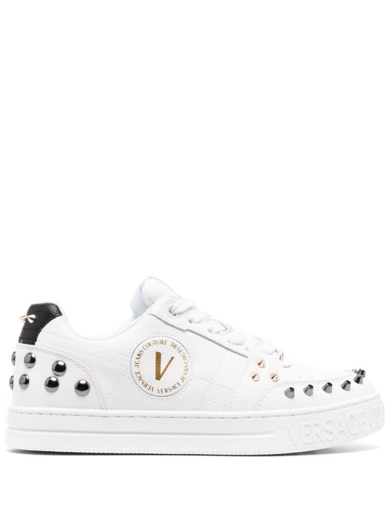 Versace Jeans Couture spiked stud-design leather sneakers