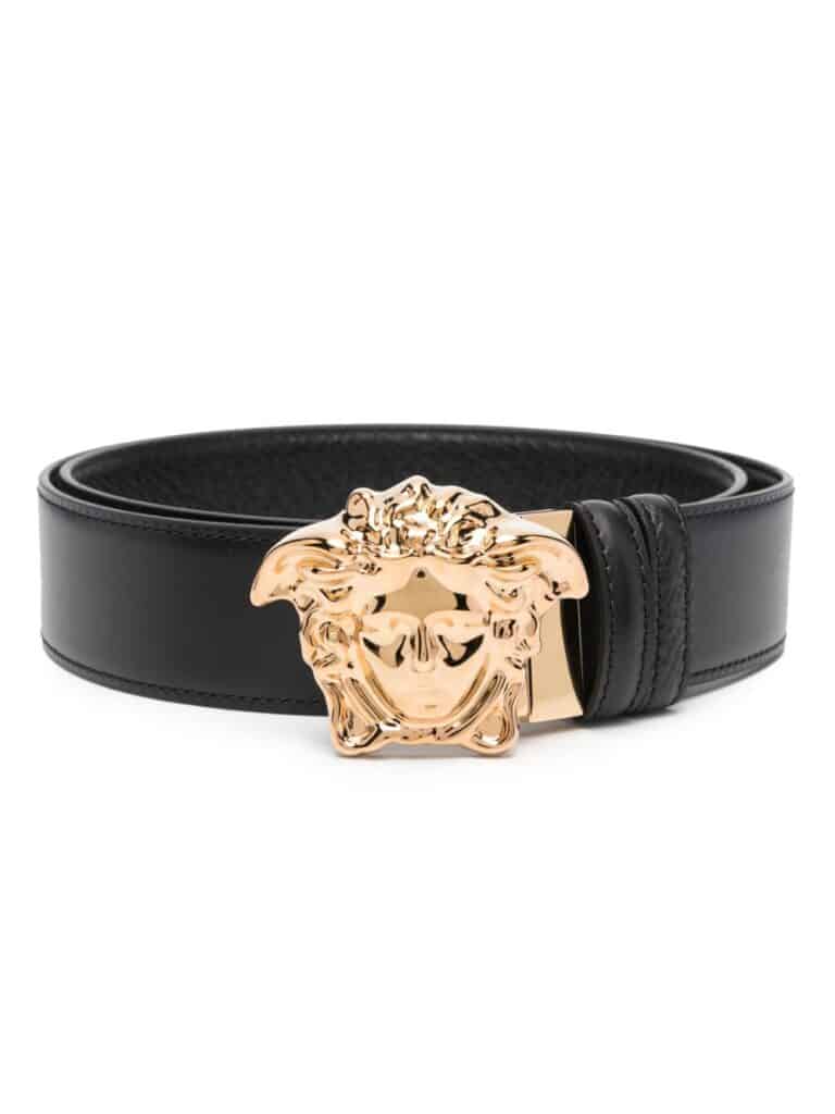 Versace Medusa Head leather buckle belt