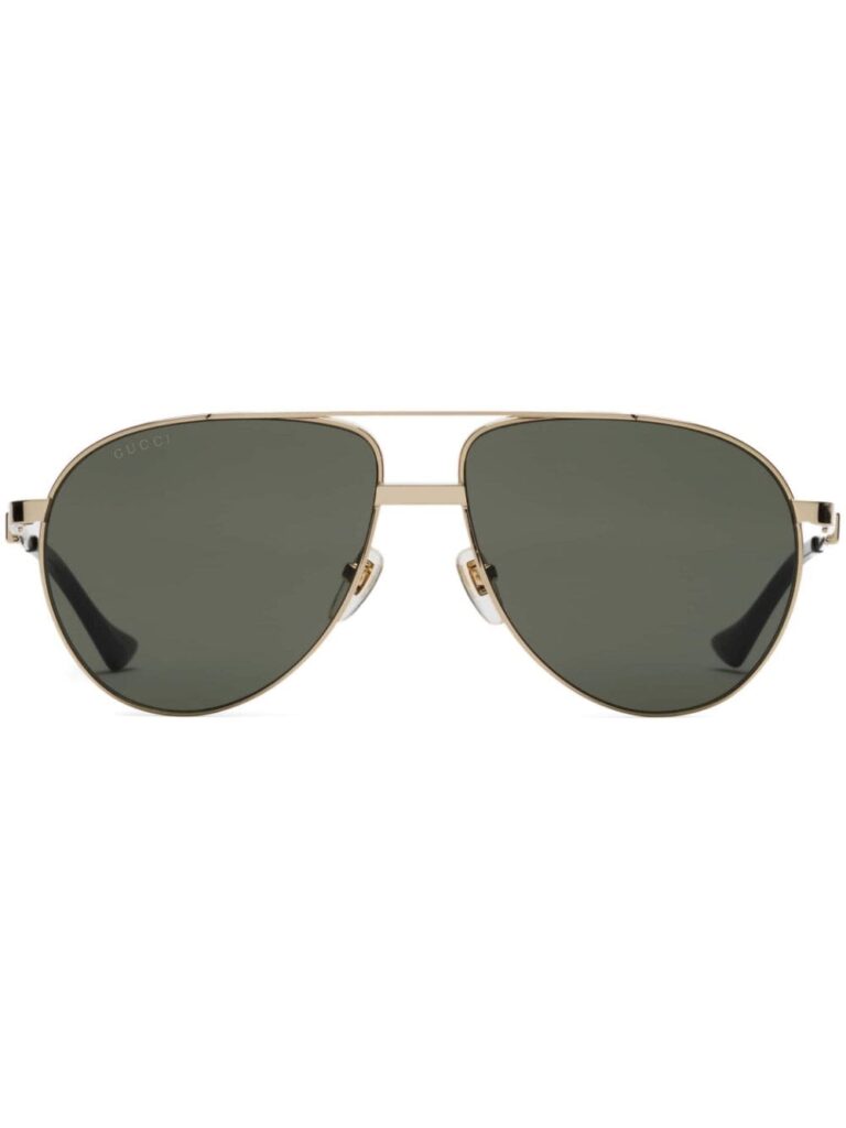 Gucci Eyewear logo-engraved pilot-frame sunglasses