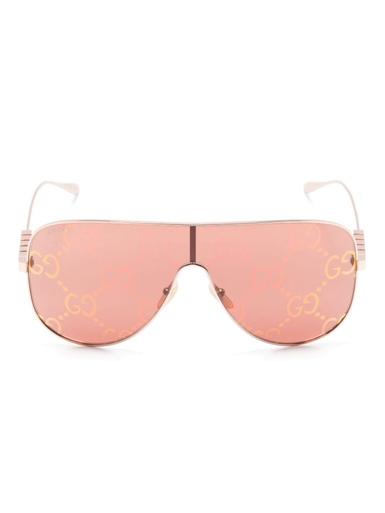 Gucci Eyewear logo-lettering mask-frame sunglasses