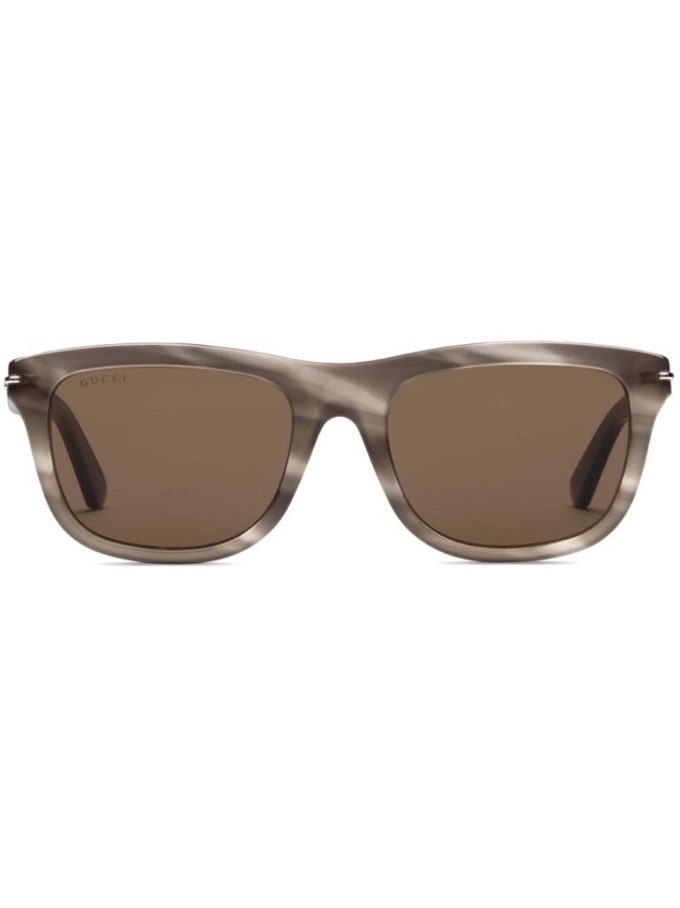 Gucci Eyewear striped rectangular-frame sunglasses