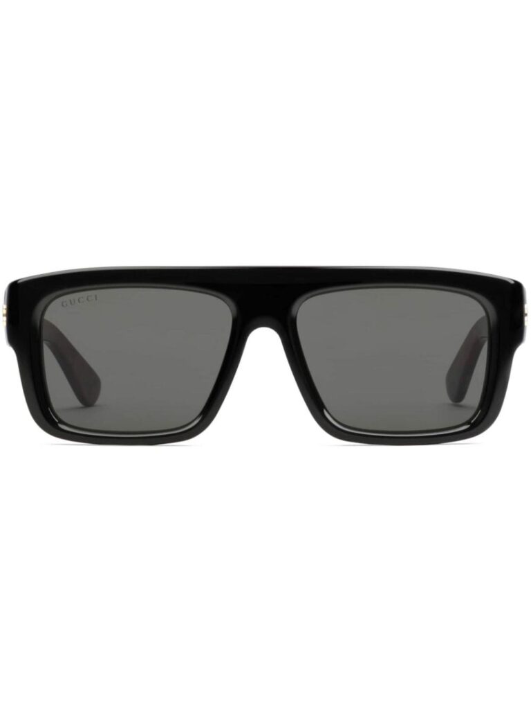Gucci Eyewear tortoiseshell-effect detail rectangle-frame sunglasses
