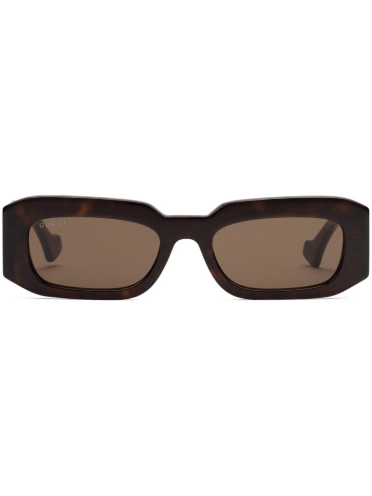 Gucci Eyewear tortoiseshell-effect rectangular-frame sunglasses