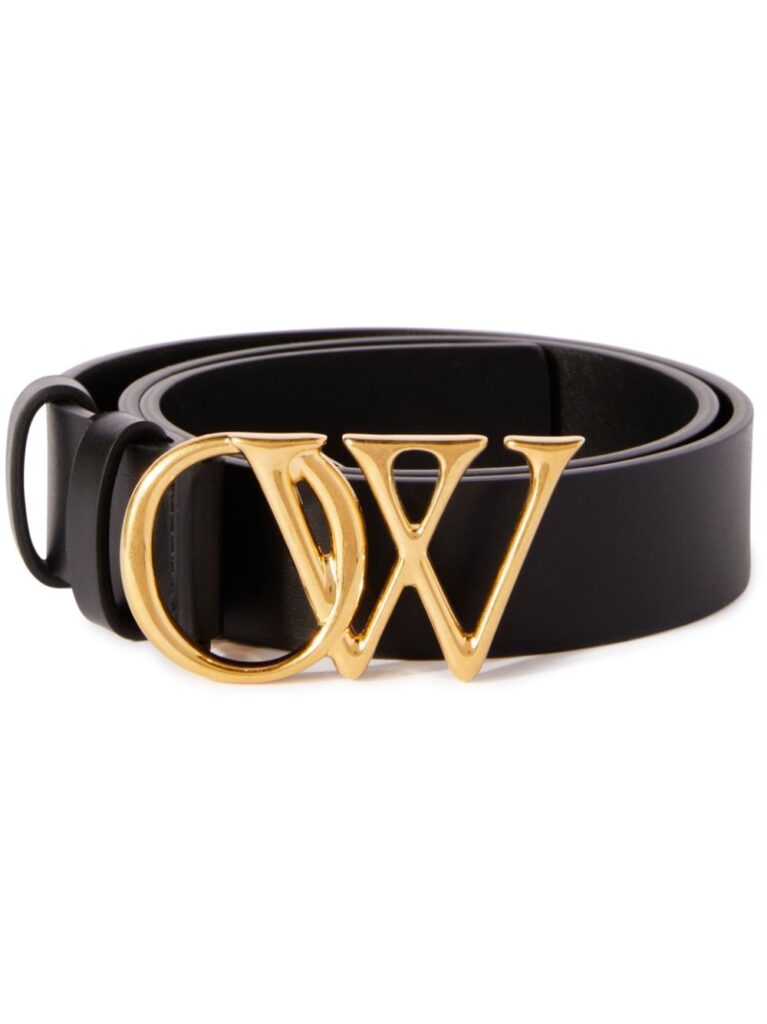 Off-White OW-buckle leather belt