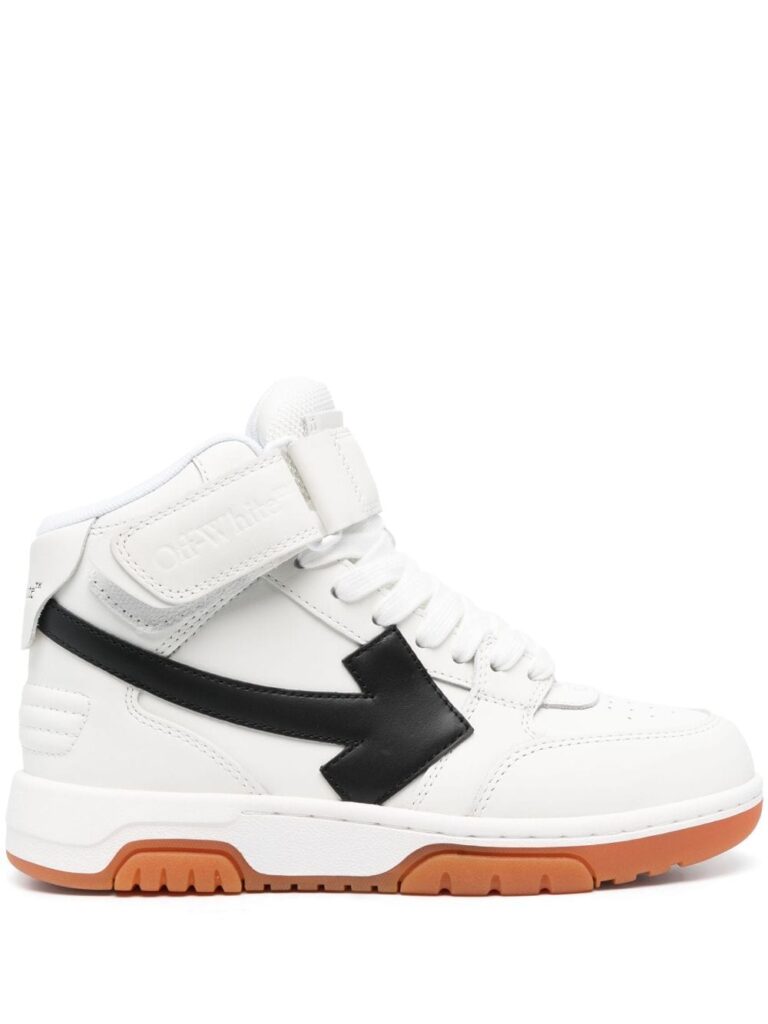 Off-White logo-patch leather sneakers