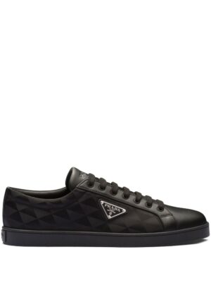 Prada triangle-logo lace-up sneakers
