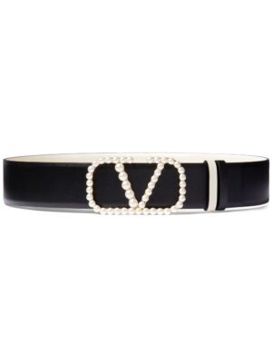 Valentino Garavani VLogo faux-pearl leather belt