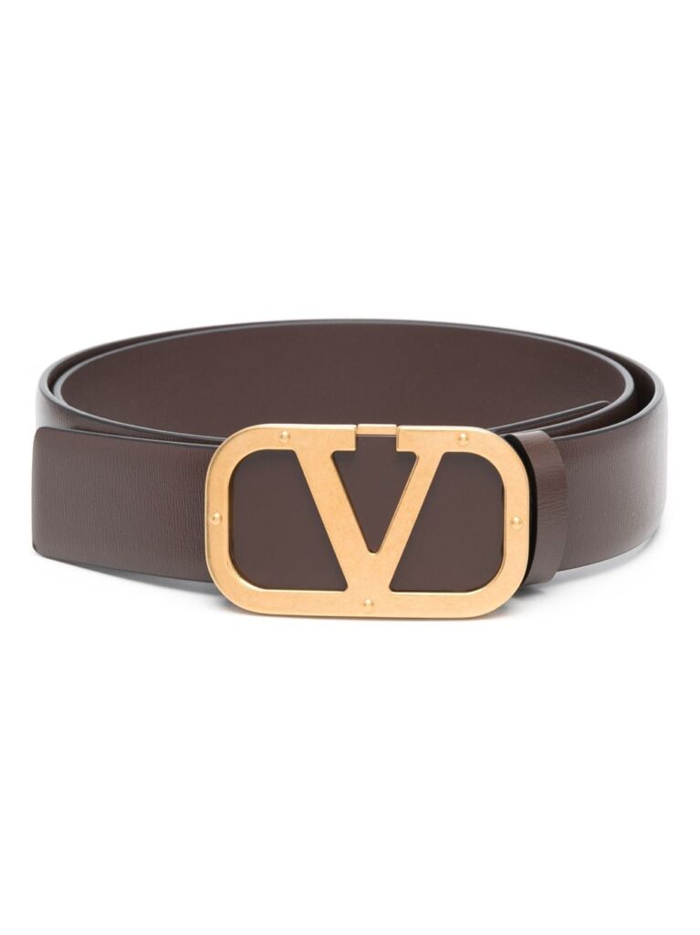 Valentino Garavani logo-buckle leather belt