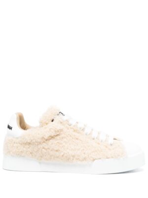 Dolce & Gabbana embossed-logo leather trainers