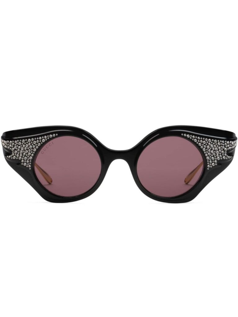 Gucci Eyewear crystal-embellished butterfly-frame sunglasses