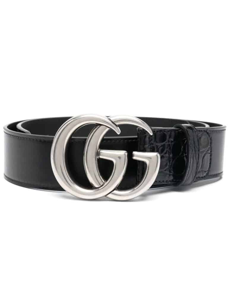 Gucci GG-buckle leather belt