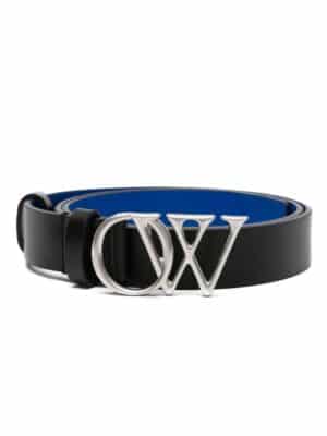 Off-White OW-buckle leather belt